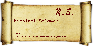 Micsinai Salamon névjegykártya